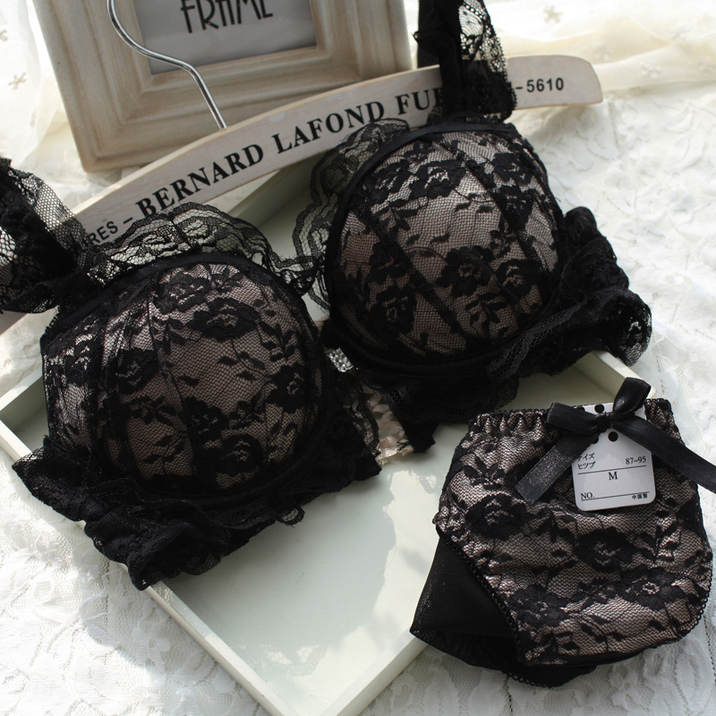 free shipping! Hot-selling 2012 front button lace lingerie bra set