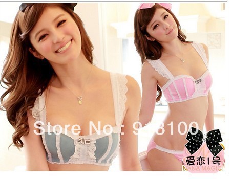 Free Shipping!!Hot-selling pink rabbit lady sexy push up bra underwear set