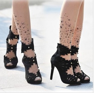 Free Shipping Hot Sexy Gril's Women's Tattoo Print Pantyhose /Tights Sheer Stockings Filar Socks