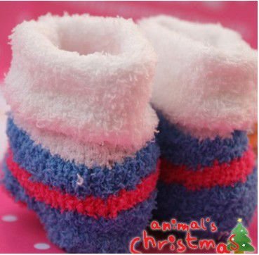 free shipping HOT Thickened half villus ringChristmasTowelsSocks