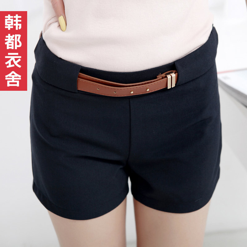 Free shipping HSTYLE 12 summer women's slim solid color plus size casual shorts jt2018