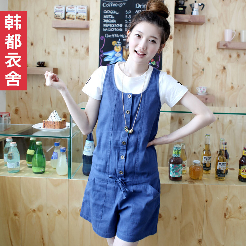 Free shipping HSTYLE 2012 summer women's solid color slim waist mid waist shorts jumpsuit dd0998