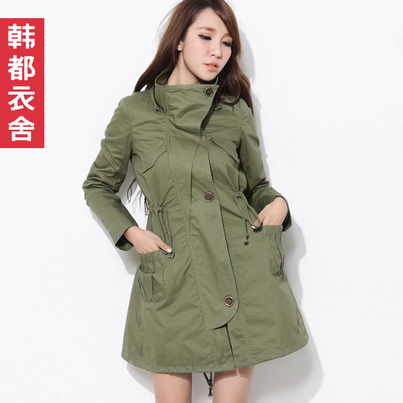 Free Shipping HSTYLE 2013 spring new arrival women's long-sleeve hooded slim women's trench  Outerwear