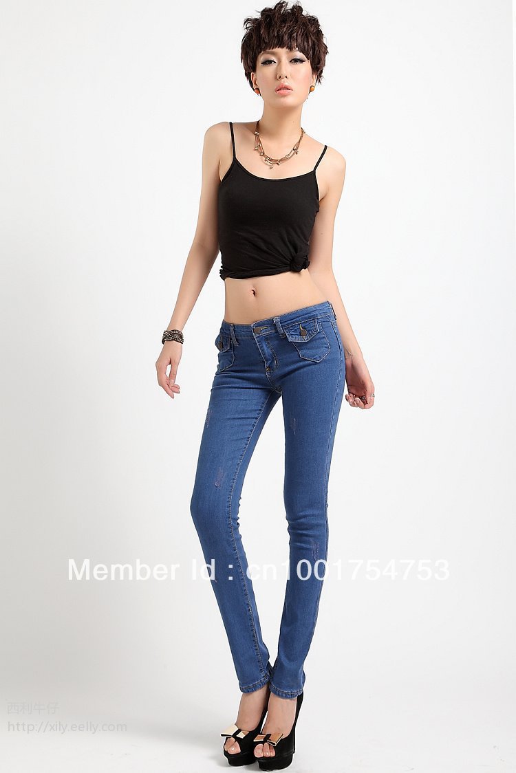 Free shipping IFly 2013 fasion good quality female Mid Waist Skinny Jeans for women C6811 PANTS