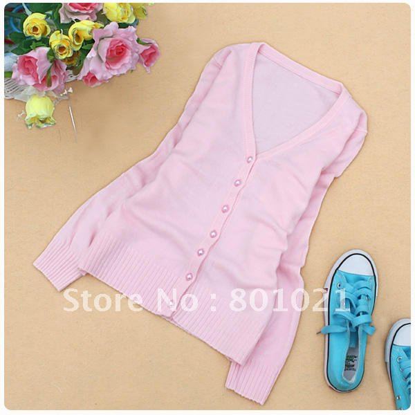 Free Shipping In Stock Pink Genuine Cashmere Sweater Cardigan