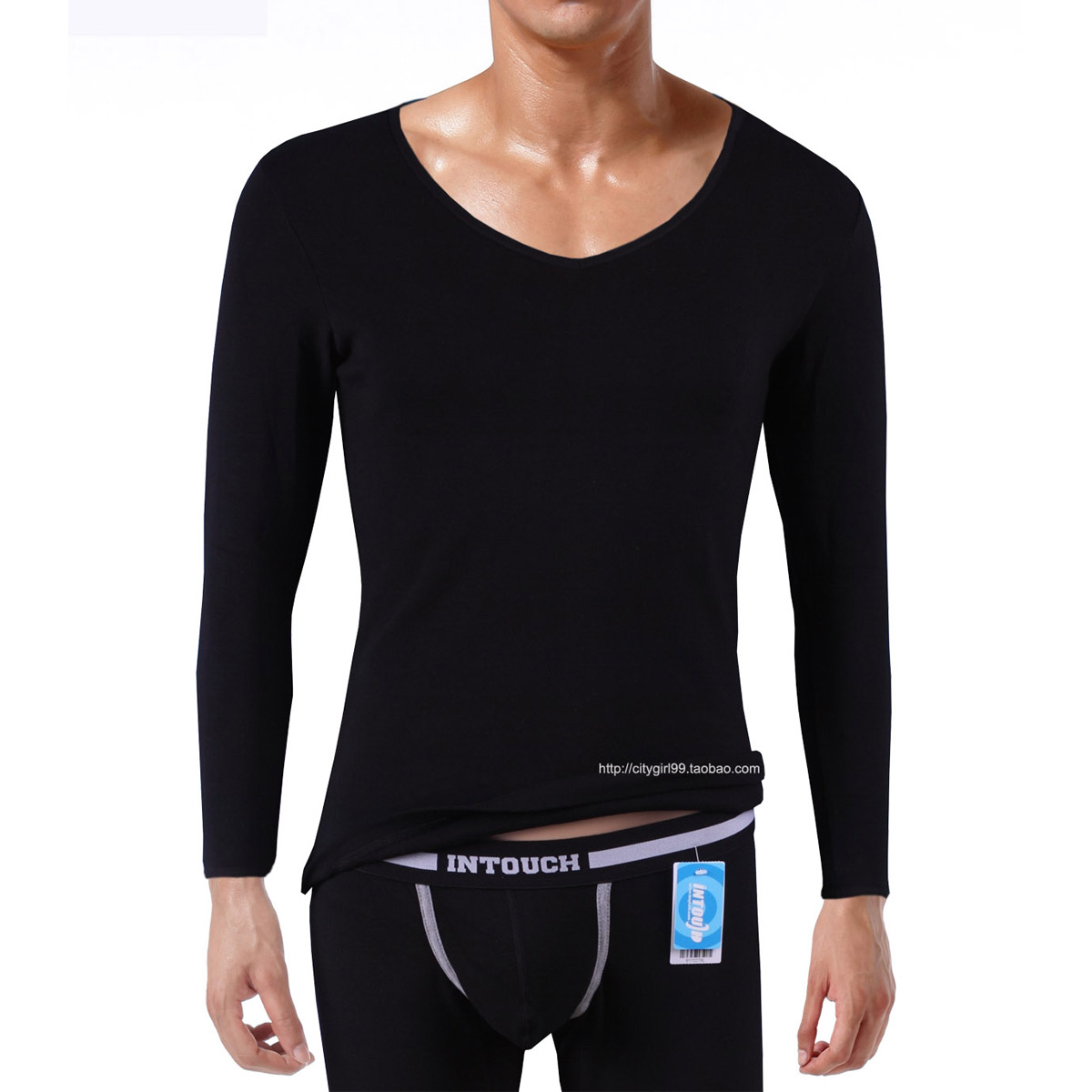 Free shipping Intouch men underwear set 2012 100% cotton tight long johns long johns set