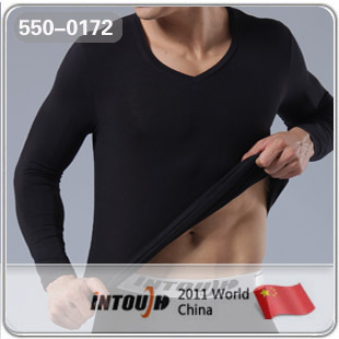 Free Shipping, Intouch underwear modal V-neck long-sleeve top long johns cotton sweater 550 - 0172