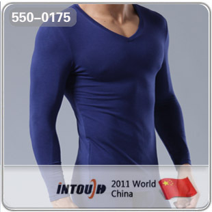 Free shipping! Intouch underwear modal V-neck long-sleeve top long johns cotton sweater 550 - 0175