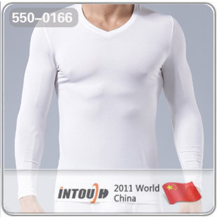 Free Shipping, Intouch underwear modal V-neck long-sleeve top long johns cotton sweater 550 - 0192