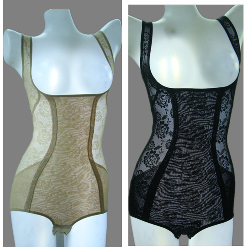 Free Shipping Jacquard 2013 trigonometric bodysuit shaper butt-lifting milk thin skin color xxl black