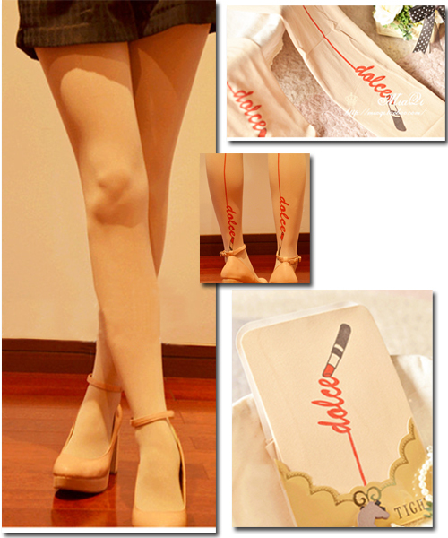 Free Shipping Japan Tattoo Fashion Lipstick Tattoo Stockings Sunscreen Sexy Pantyhose