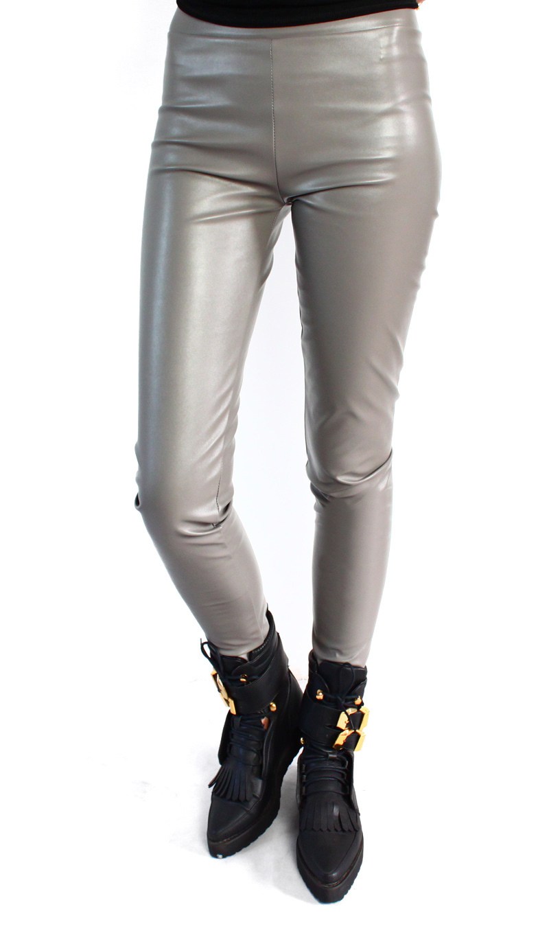 Free Shipping Jc fashion 2012 spring faux leather tight  plus velvet thermal pants plus size Leggings