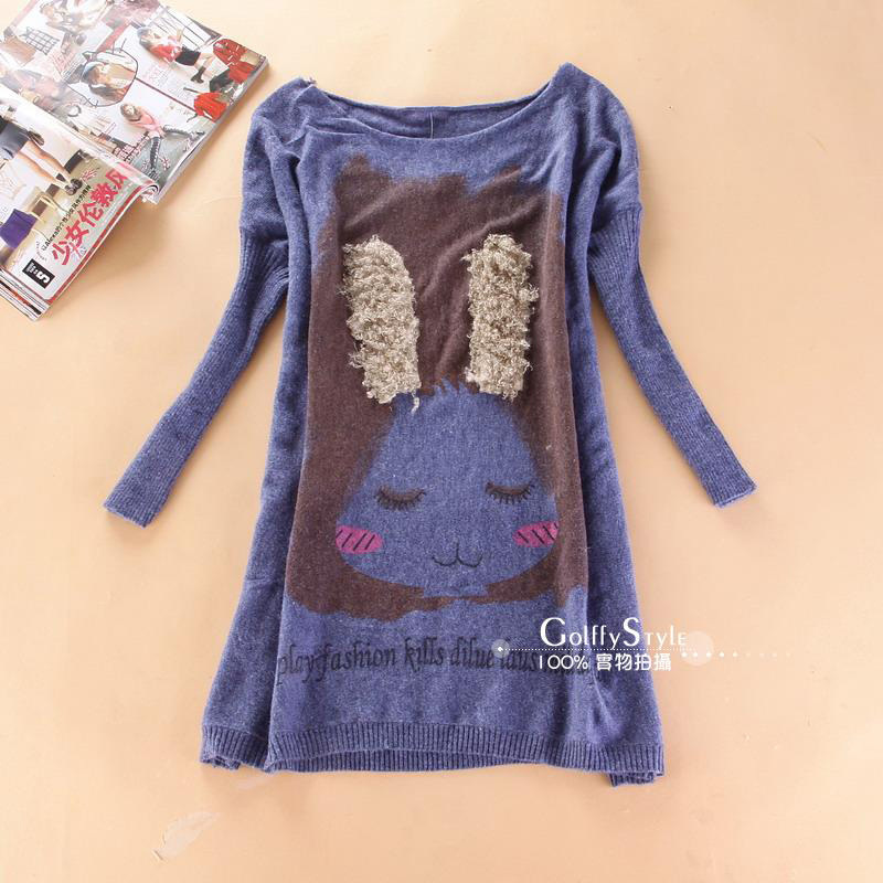 free shipping Jinlan 2012 autumn and winter onrabbit sweet all-match loose sweater wool sweater women's