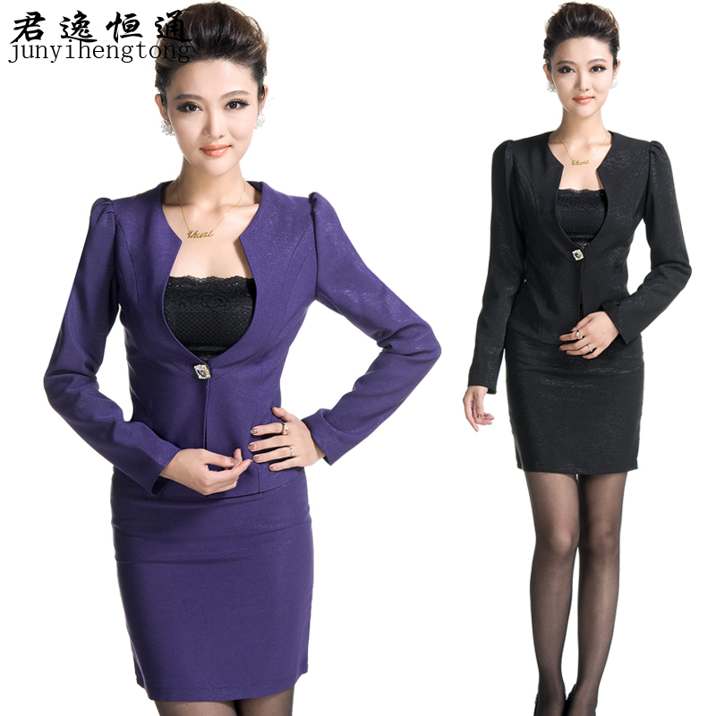 Free shipping K880 work wear autumn and winter work wear women's skirt front desk work wear long-sleeve