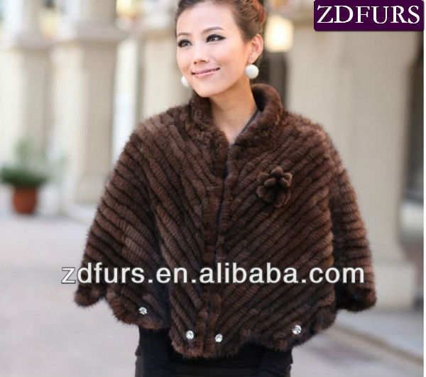 Free Shipping Knitted Mink Fur Shawl Women Fashion Fur Accessories Minkf Fur Scarf ZDKM-2064