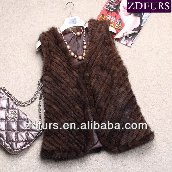 Free Shipping Knitted Mink Fur Vest Short Style Waistcoat ZDKM-2022