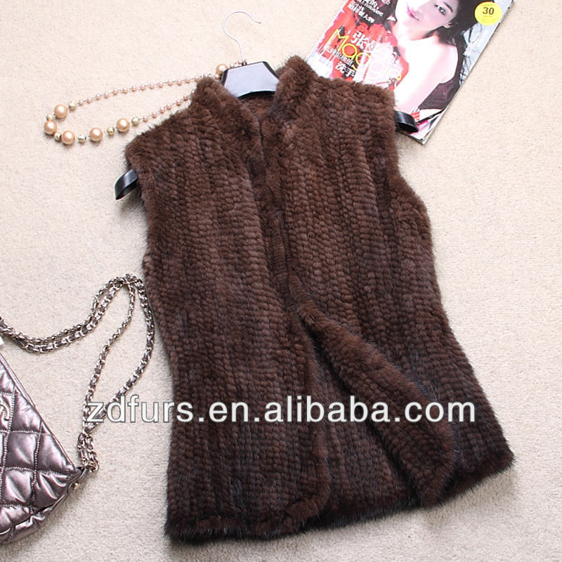 Free Shipping Knitted Mink Fur Vest Short Style Waistcoat ZDKM-2024