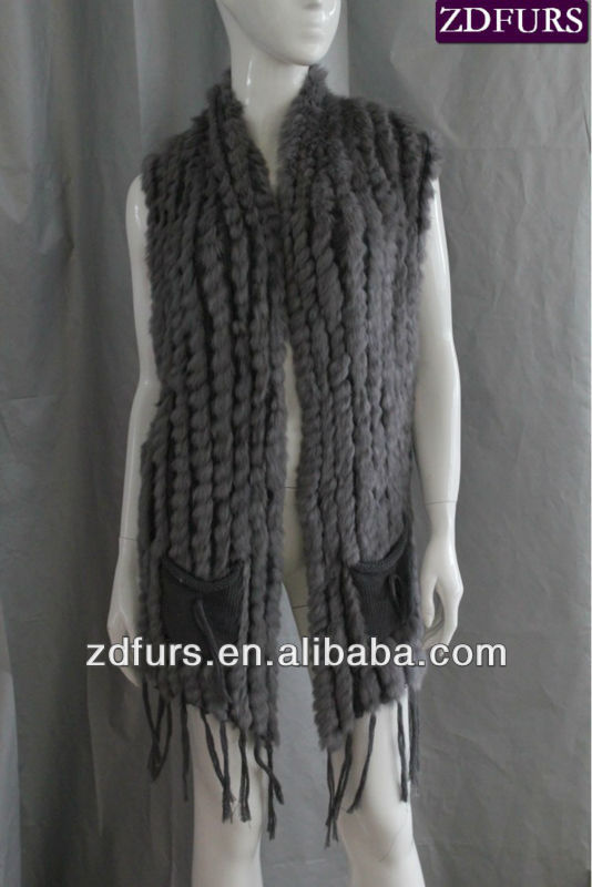 Free Shipping Knitted Rabbit Fur Shawl Women Fashion Fur Accessories ZDKR-3031