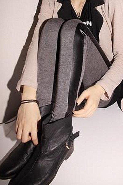 Free shipping Korea Stylish PU Leather Leggings For women Pants Dark Gray