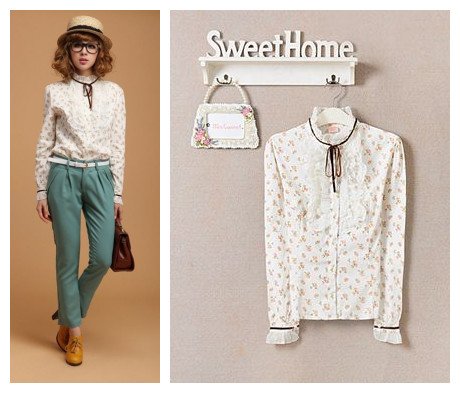 Free shipping Korean style 2012 women's autumn elegant all-match lacing long-sleeve shirt 2 colors M, L, XL size