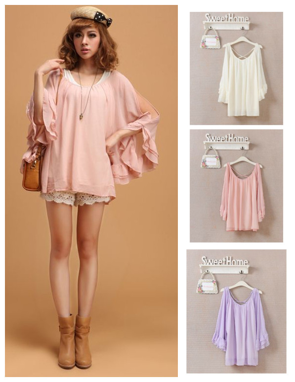 Free shipping Korean style 2012 women's autumn sweet strapless ruffle long-sleeve chiffon shirt 3 colors F size