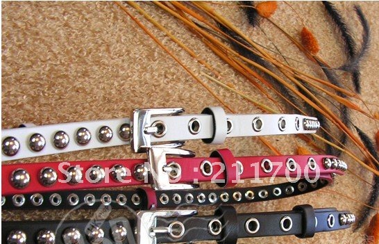 Free shipping Korean style 40" Personalized Korean Style Black PU Leather Rivet Stud Women's Waistband