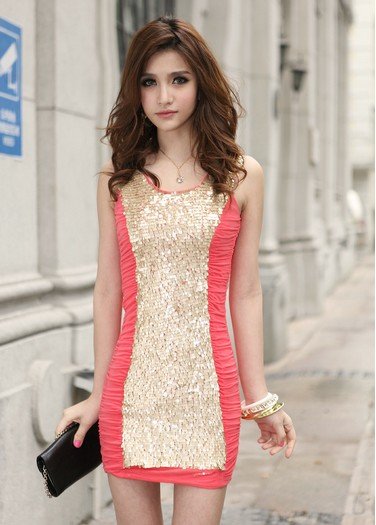 Free Shipping Korean Style Vogue paillette Embellished Tight Hip Sexy Dress, Summer Women's Dresses