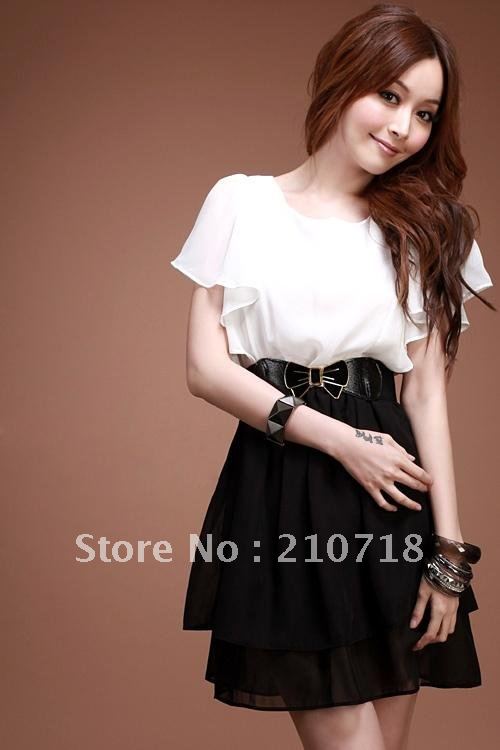 Free shipping Korean version elegant lady dress/chiffon dress/Wholesale/Retail