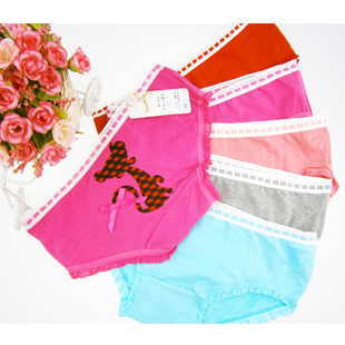 Free shipping lace panties 100%cotton briefs for women cat cartoon underwear  wholesales 10pcs/lot mixed colors