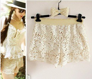 Free shipping/Lace pierced hot denim shorts for women/women shorts/D-96-221