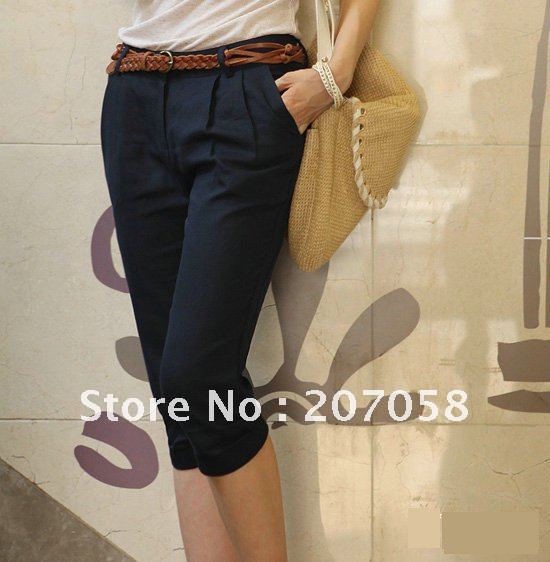 Free shipping ladies' causal pant plus-size Elasticcotton fashion leisure Korean fashion seven pants