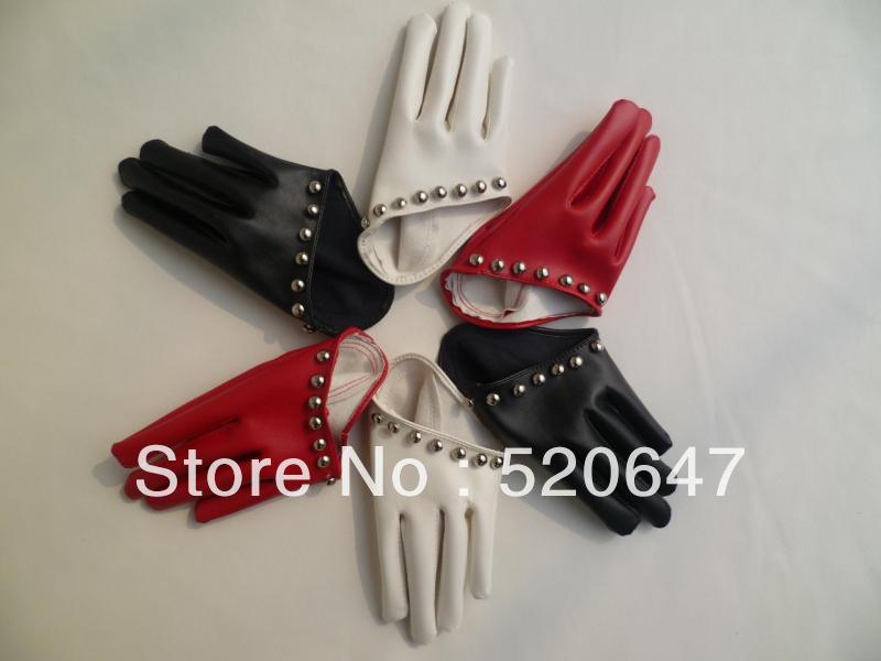 Free shipping ladies' fashion leather gloves big bowknot imitation leather gloves