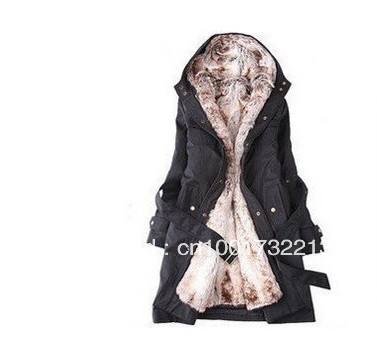 free shipping Ladies Fashion Winter jacket,winter outerwear,winter clothes,Faux fur lining women's fur jacket