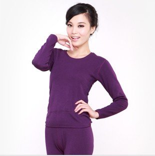 Free shipping + Ladies new thickened with cashmere thermal underwear set