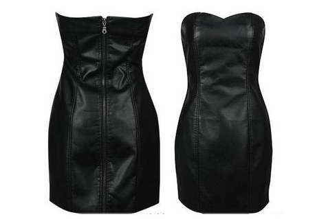 Free shipping  Ladies punk sheath PU leather mini A-line punk pencil  dress  praty dress   TB 2508