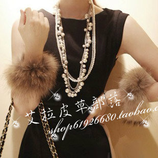 Free shipping Ladies raccoon fur hand ring wrist support cuff ring pops fur raccoon fur