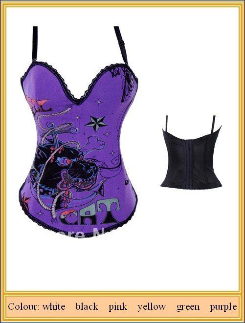 Free shipping!ladies sexy corset in satin ( size s-2xl )  many color available