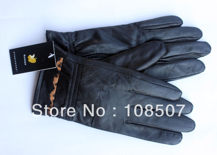 free shipping lady and women'' hot sale genuine sheep leather warm winter gloves 5pairs/lot