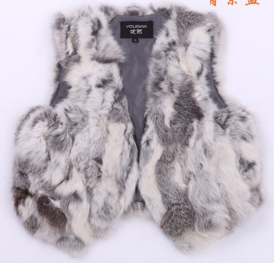 Free shipping lady Fashion  fur coat rabbit fur vest   fur waistcoat