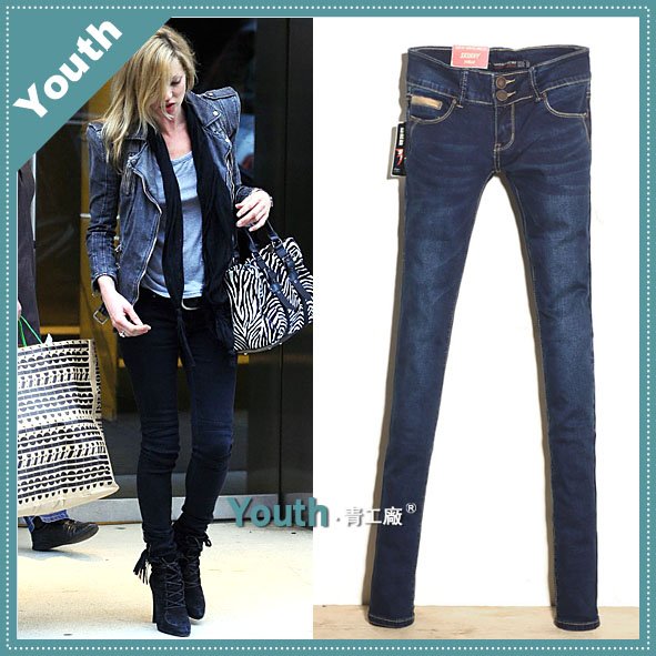 free shipping lady low waist pencil trousers/lady pants/slim jeans/designer brand jeans/denim