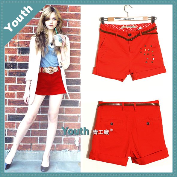 free shipping lady low waist pencil trousers/lady pants/slim jeans/hot Pants/Denim Shorts  with belt