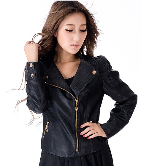 Free shipping !!!!!!  Lady's and leather leather brief paragraph South Korea slim special leather coat  size: M- XXXL