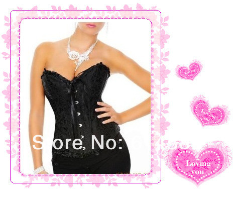 Free Shipping Lady's Sexy Corset Bustier Costume Lingerie Ladies bustier   Black