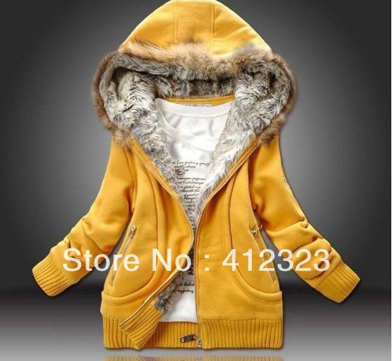 free shipping lady women warm winter coat hoody Fur Collar hooded sweater women clothing M L XL