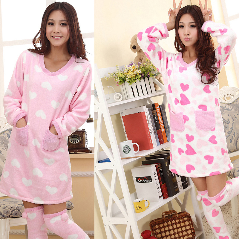 Free shipping Ldquo . double eggs rdquo . winter sexy coral fleece long-sleeve princess twinset women's sleepwear lounge