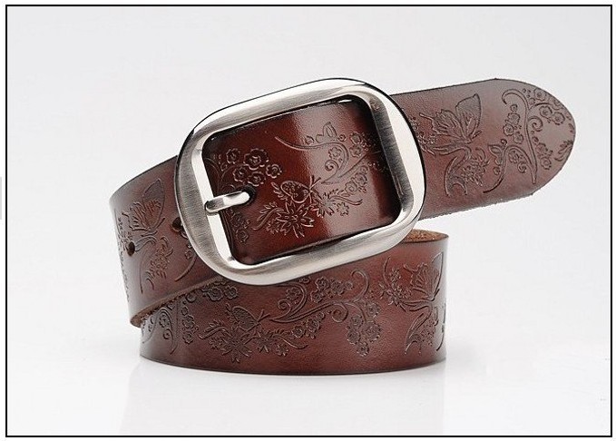 Free shipping/ leather belt for woman/wlb012/Genuine leather/butterfly/steel head/retail or wholesale