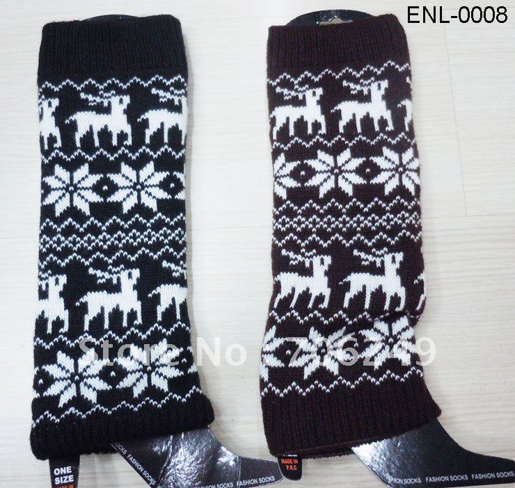 FREE SHIPPING,leg warmer,knitted leg warmer,snowwhite and deer designed leg warmer,acrylic socks,winter socks,2011 new design