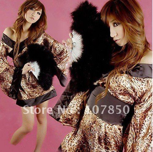 free shipping Leopard grain kimono women's underwear pajamas best selling