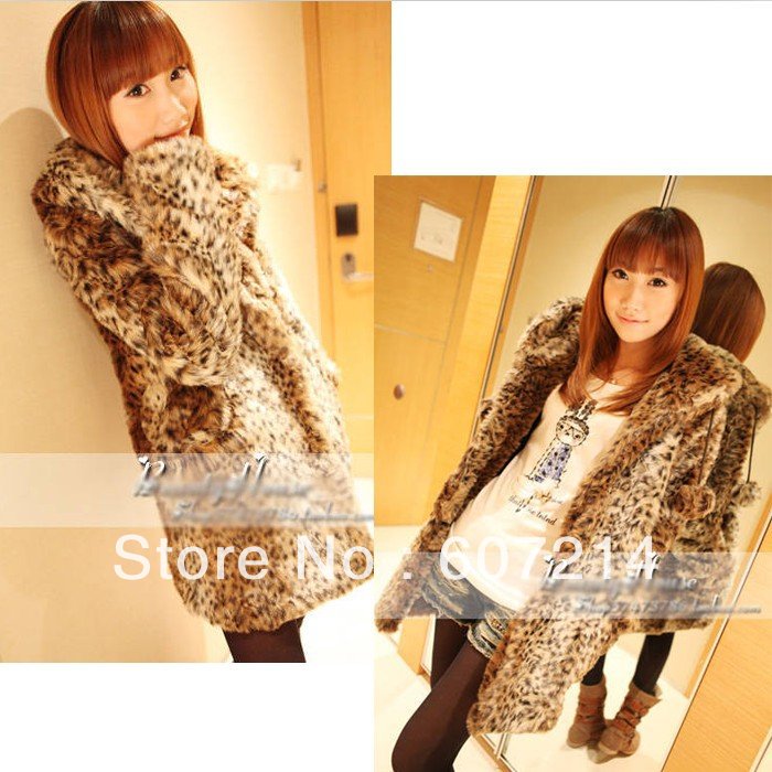 Free shipping leopard print fur /  ladies' fur coat / fashion jacket