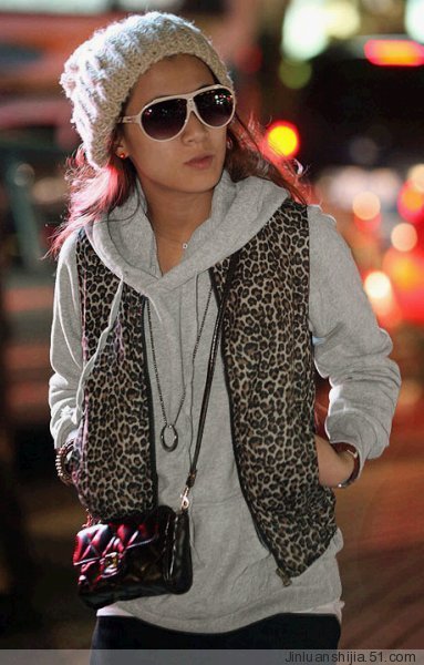 Free shipping Leopard print vest 9295